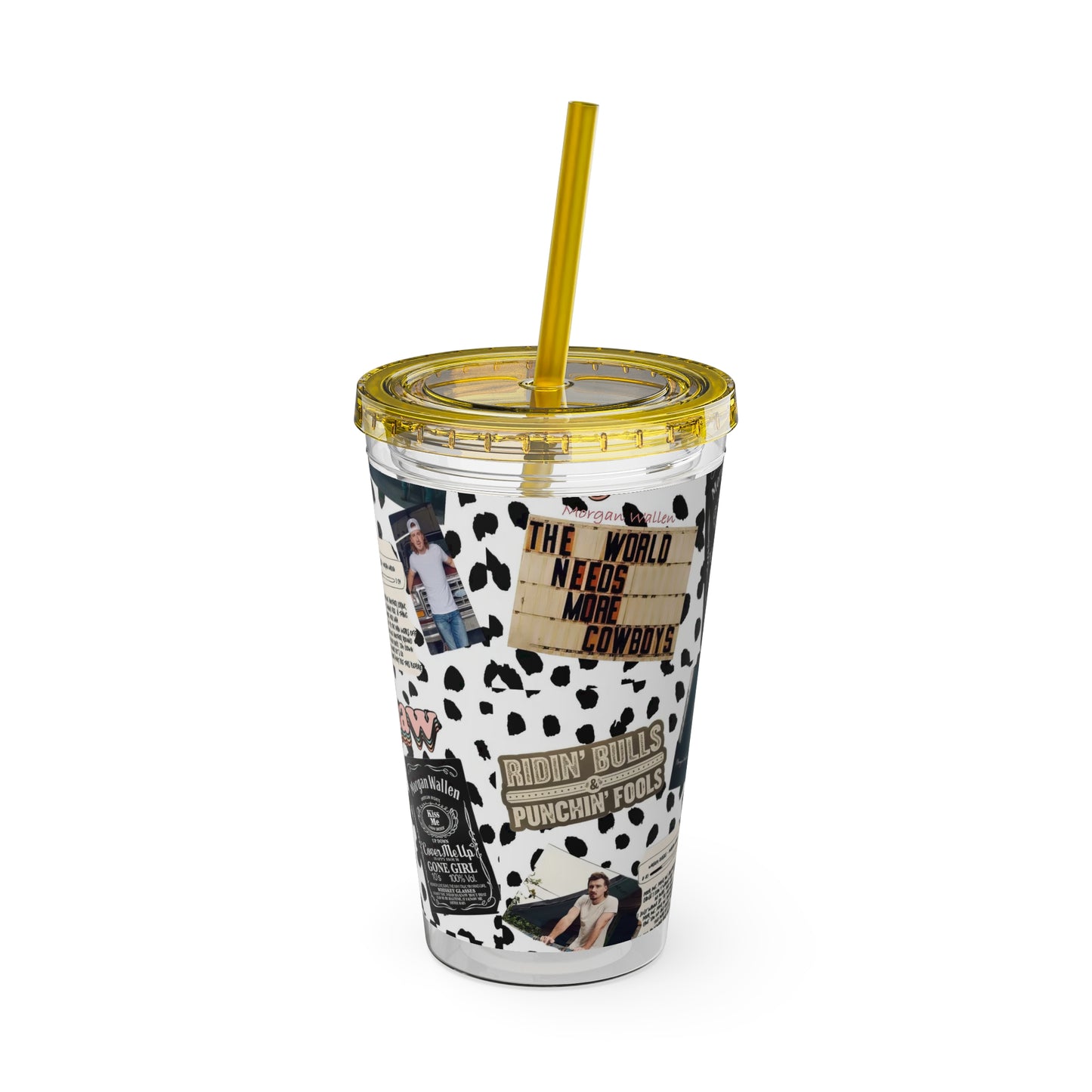 Morgan Wallen Yeehaw Collage Sunsplash Tumbler with Straw