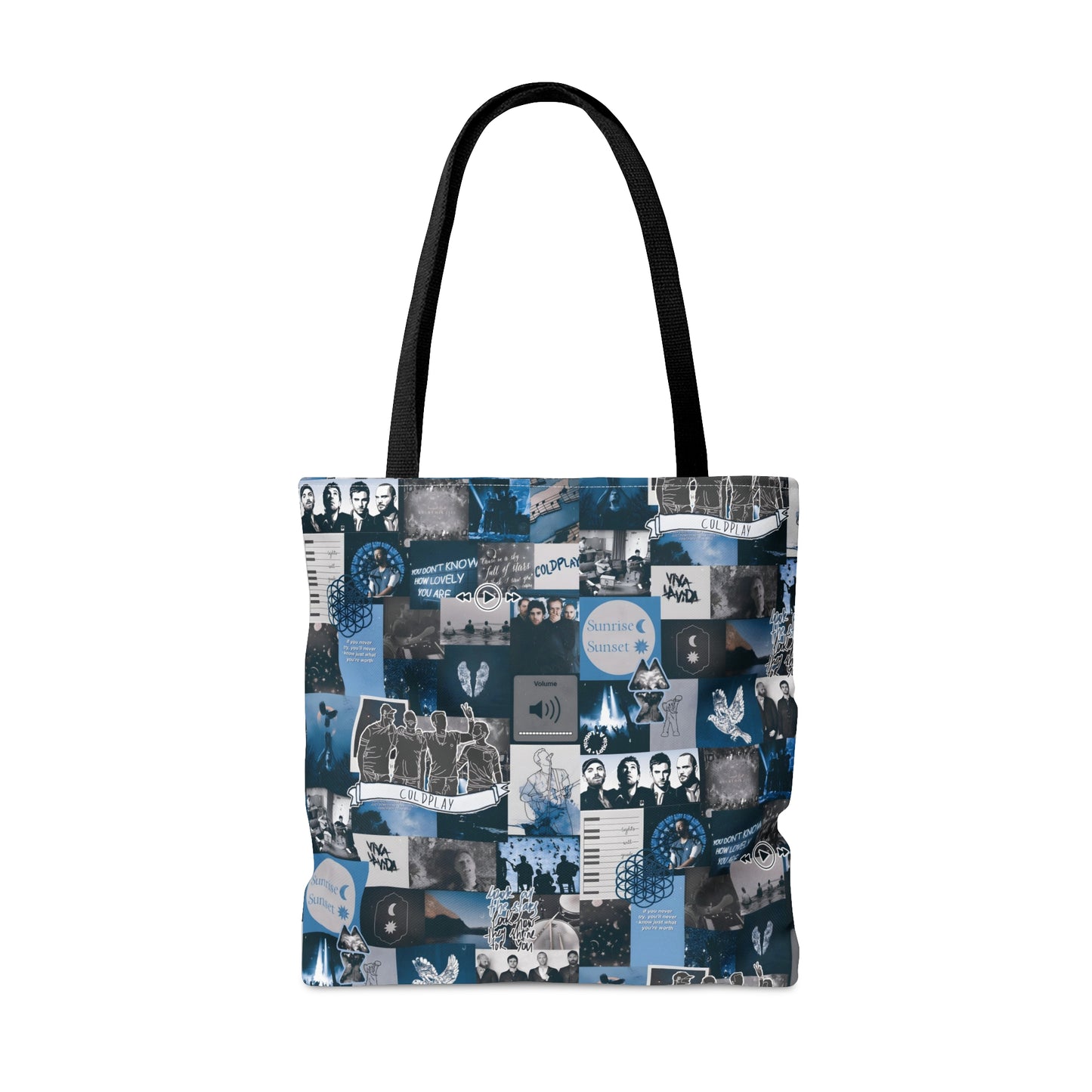 Coldplay Sunrise Sunset Collage Tote Bag