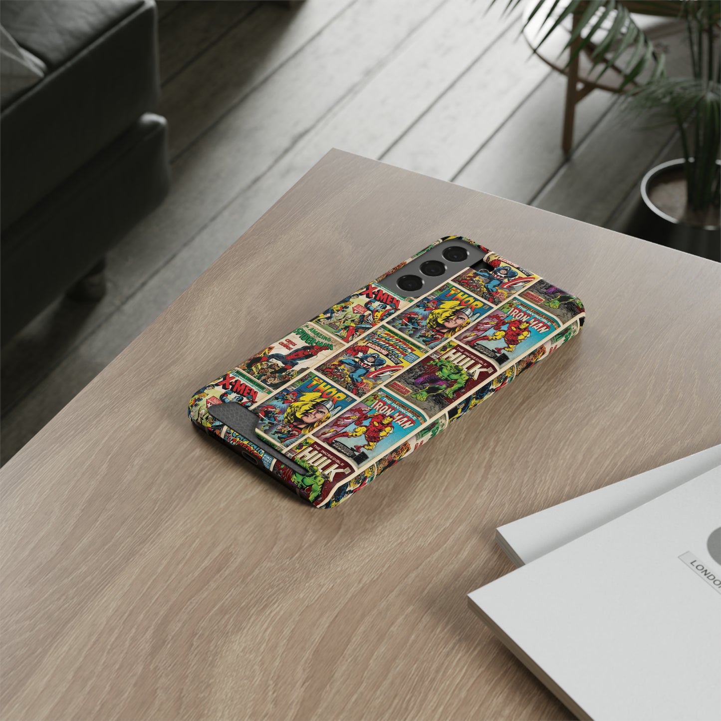 Marvel Comic Book Cover Collage Phone Case With Card Holder