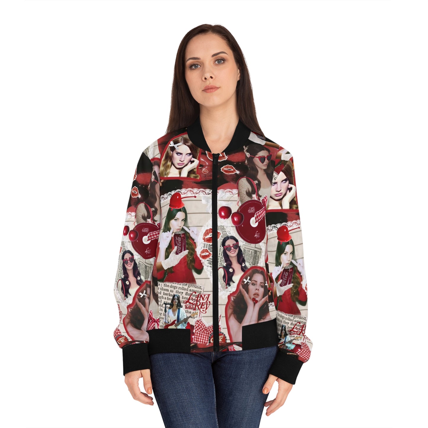 Lana Del Rey Cherry Coke Collage Women's Bomber Jacket