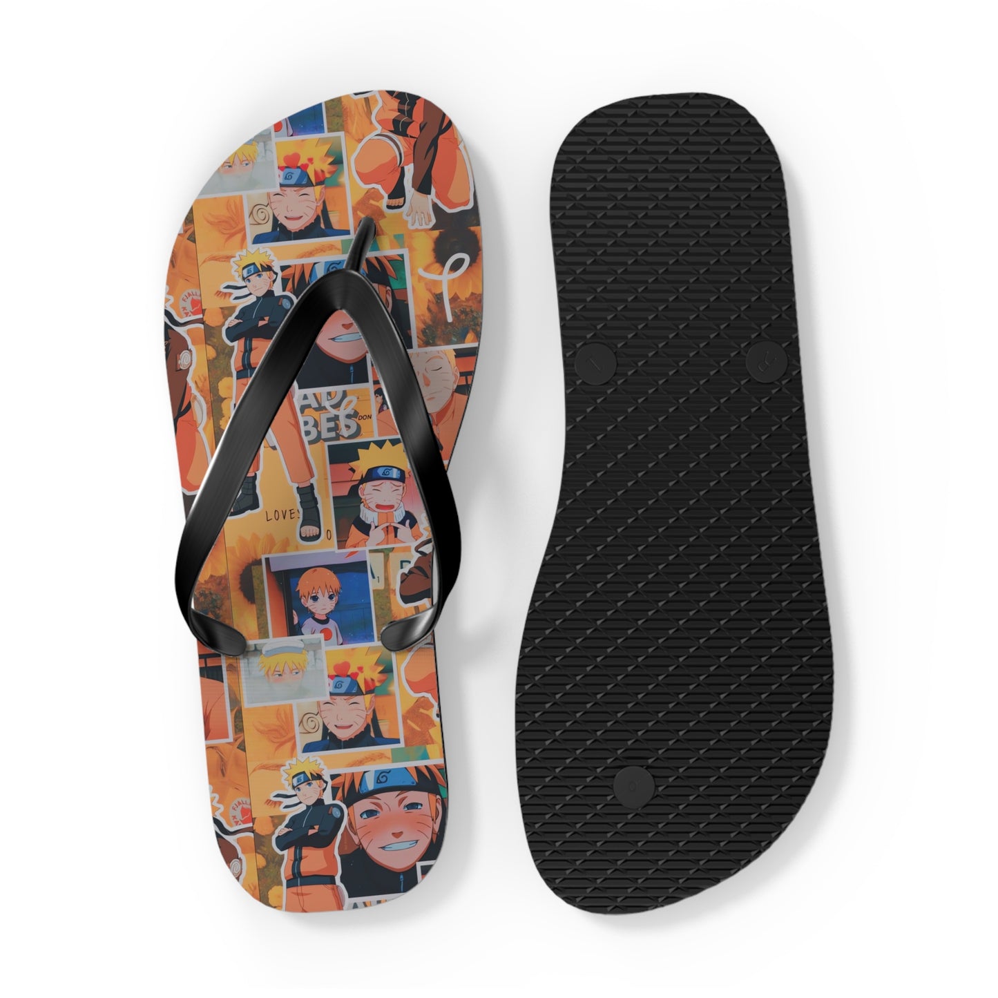 Naruto Uzumaki Sunflower Blaze Collage Flip Flops