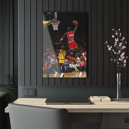 Michael Jordan Dunking On Magic Johnson Acrylic Prints