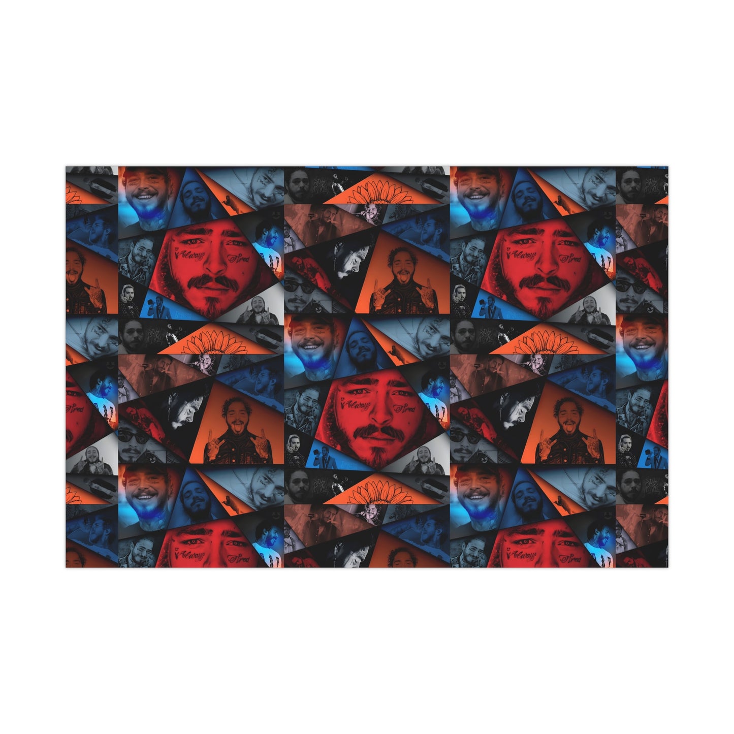 Post Malone Crystal Portaits Collage Gift Wrap Paper