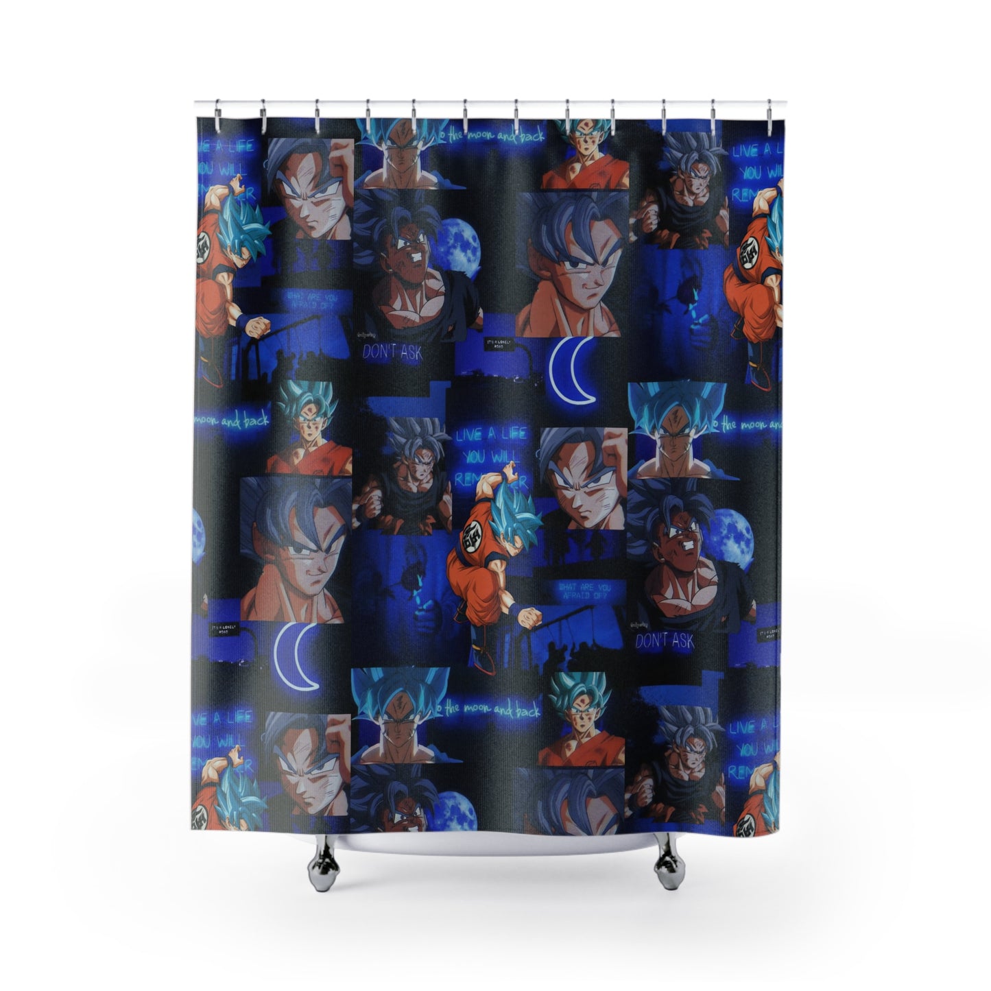 Dragon Ball Z Saiyan Moonlight Collage Shower Curtain