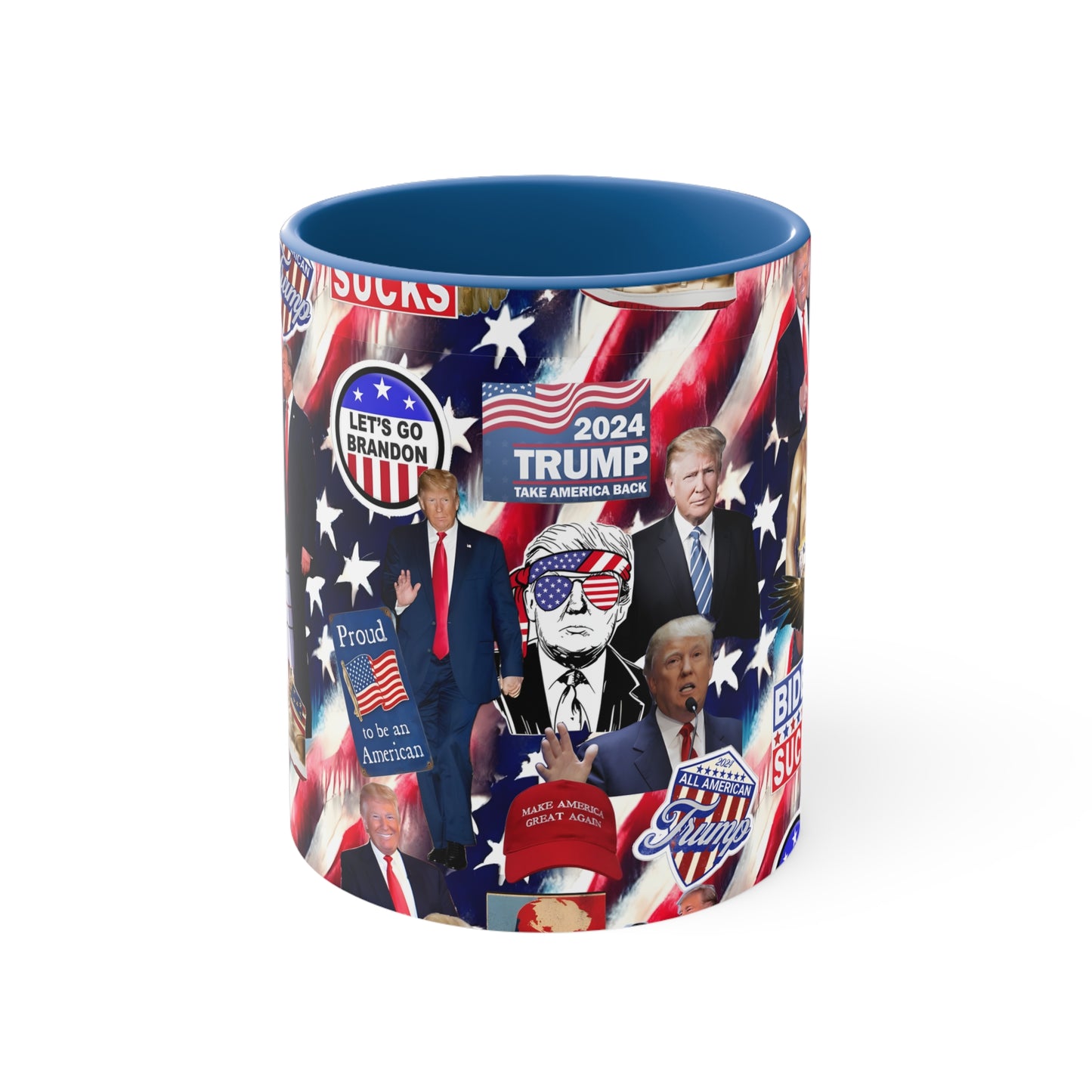 Donald Trump 2024 MAGA Montage Accent Coffee Mug