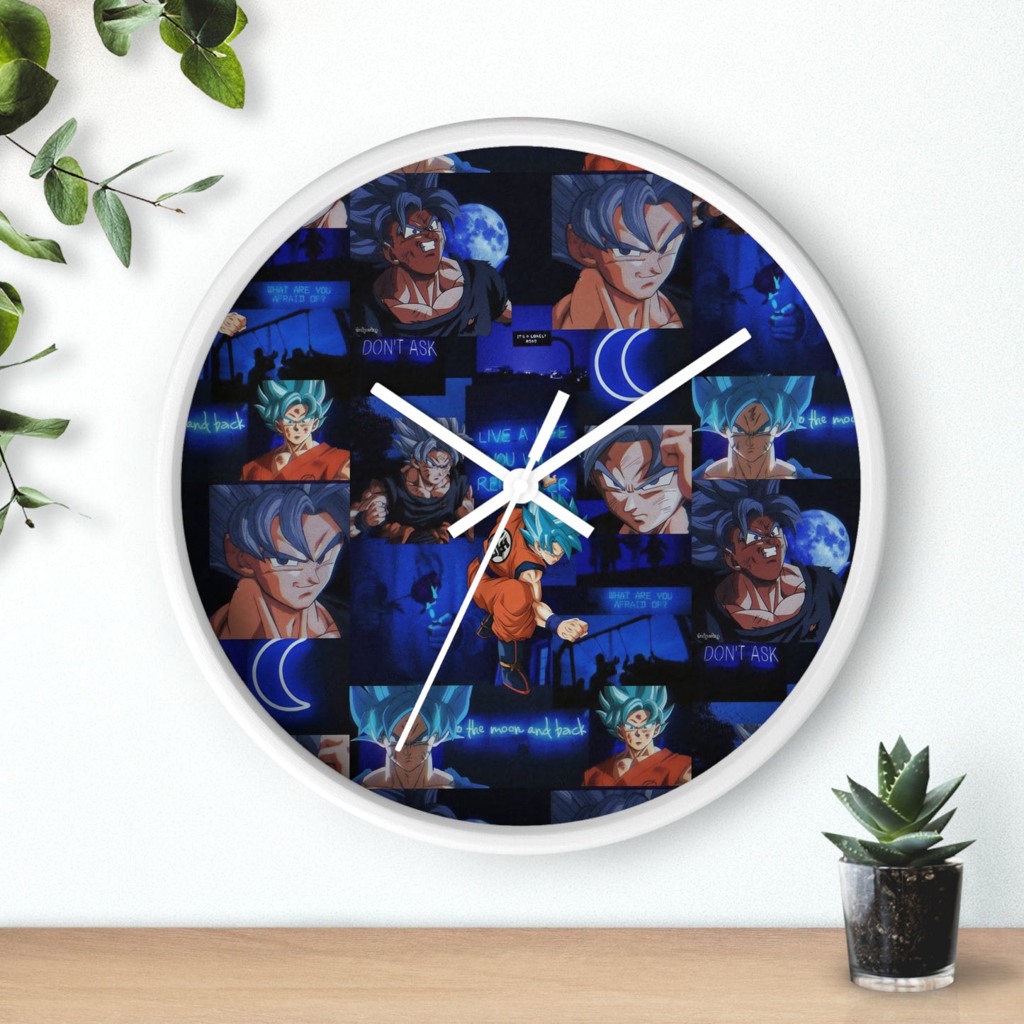 Dragon Ball Z Saiyan Moonlight Collage Wall Clock