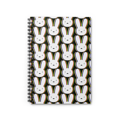 Bad Bunny Logo Pattern Ruled Line Spiral Notebook