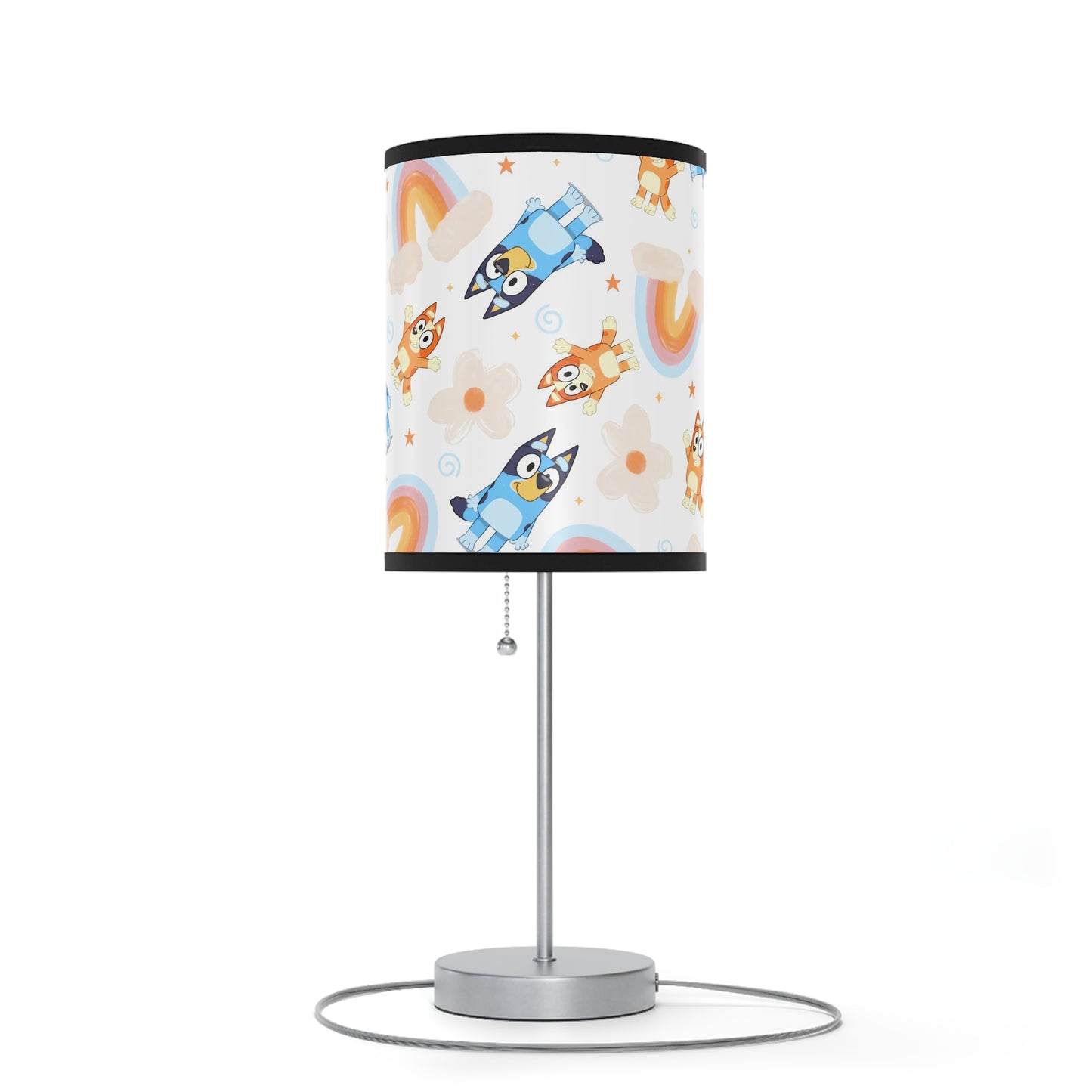 Bluey Rainbows & Flowers Pattern Lamp on a Stand