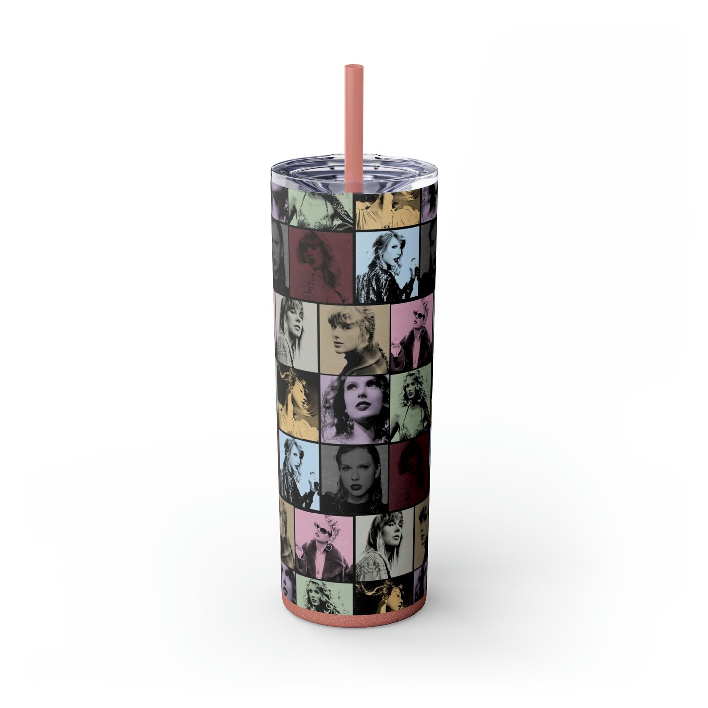 Taylor Swift Eras Collage Skinny Tumbler with Straw