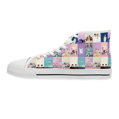 BTS Pastel Aesthetic Collage Women's High Top Sneakers