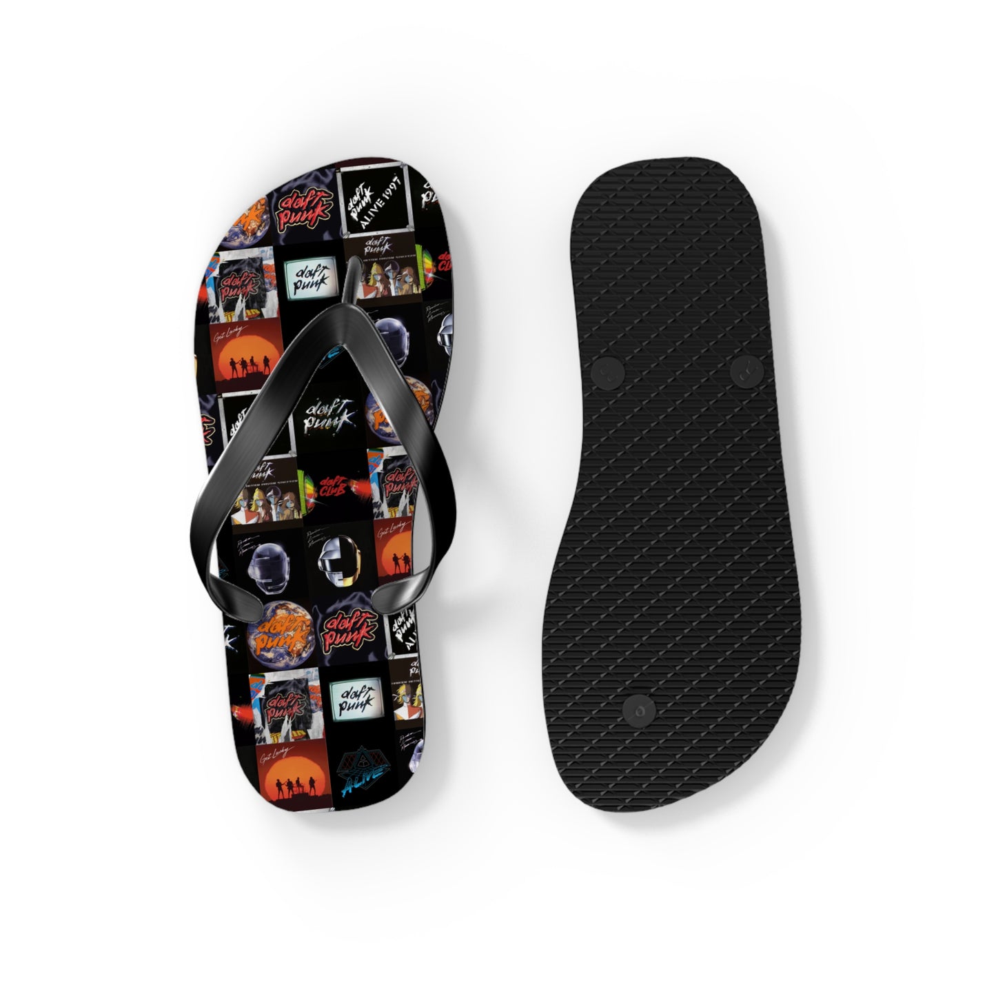 Daft Punk Album Cover Art Collage Flip Flops