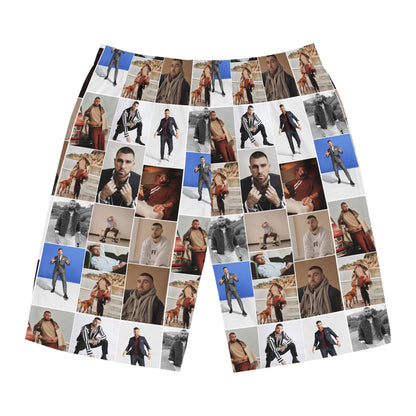 Travis Kelce Portrait Photo Mosaic Men's Board Shorts