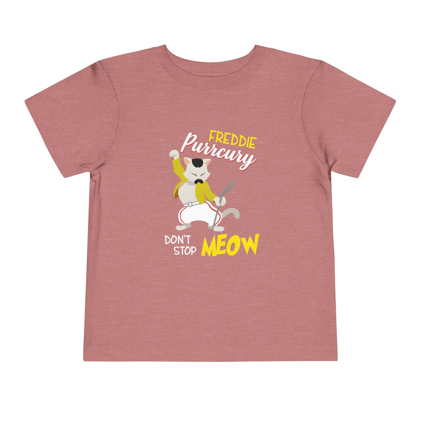 Queen Don't Stop Meow Freddie Purrcury Toddler Short Sleeve Tee