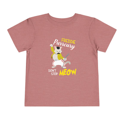 Queen Don't Stop Meow Freddie Purrcury Toddler Short Sleeve Tee