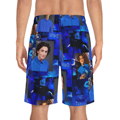 Timothee Chalamet Cool Blue Collage Men's Board Shorts