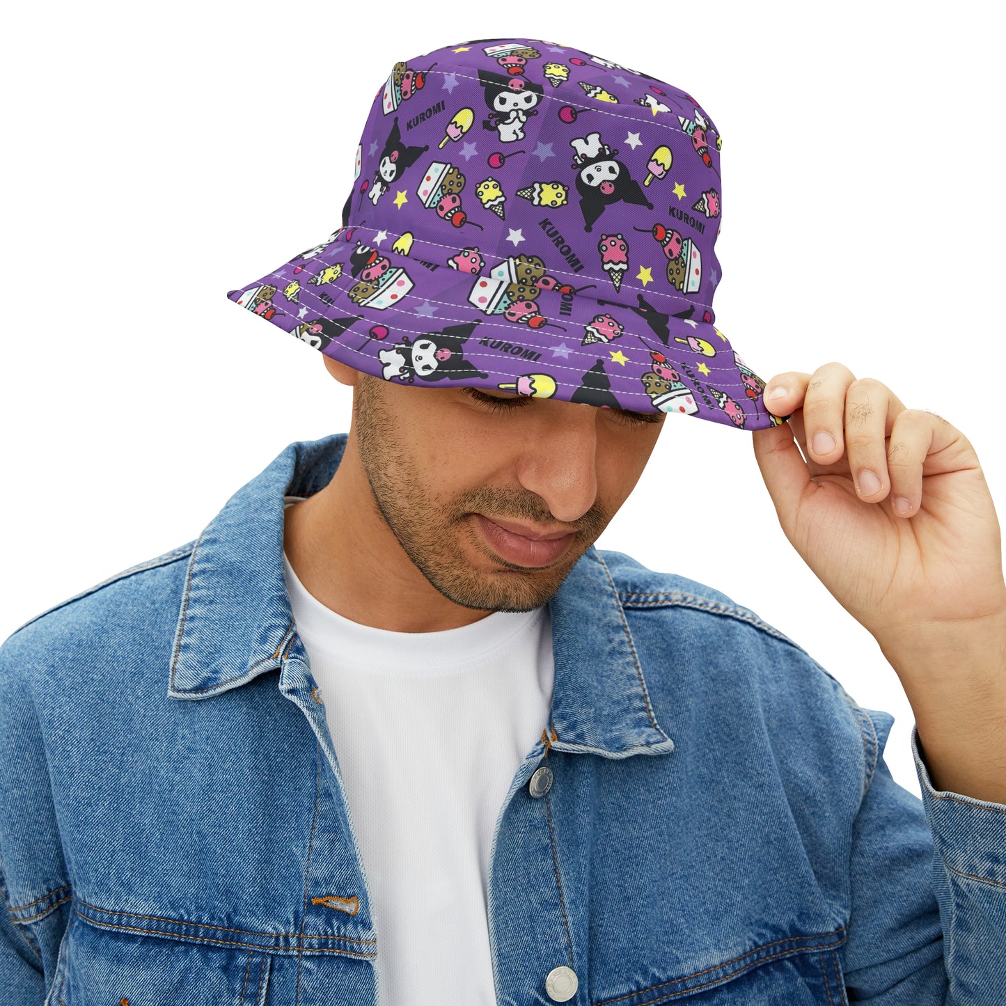 Kuromi Ice Cream Sundae Pattern Bucket Hat