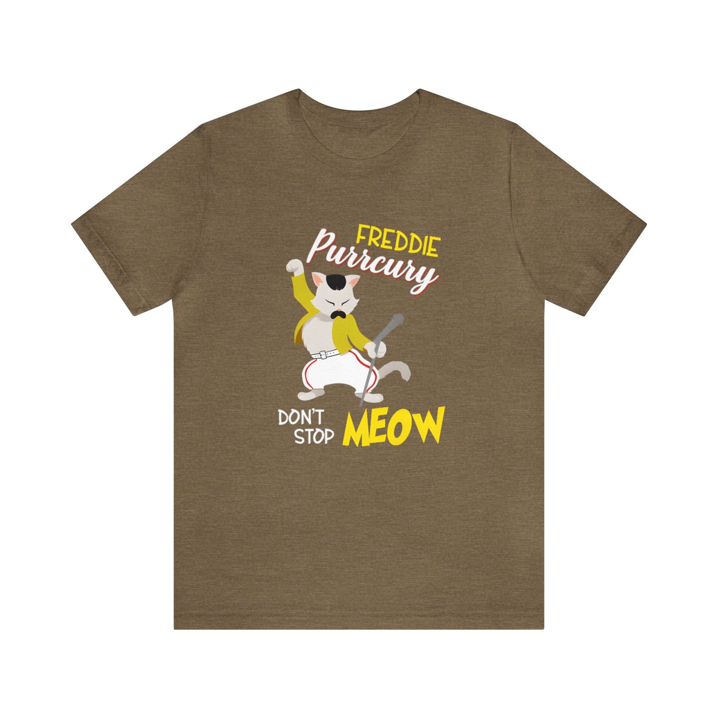 Queen Don't Stop Meow Freddie Purrcury Unisex Jersey Short Sleeve Tee