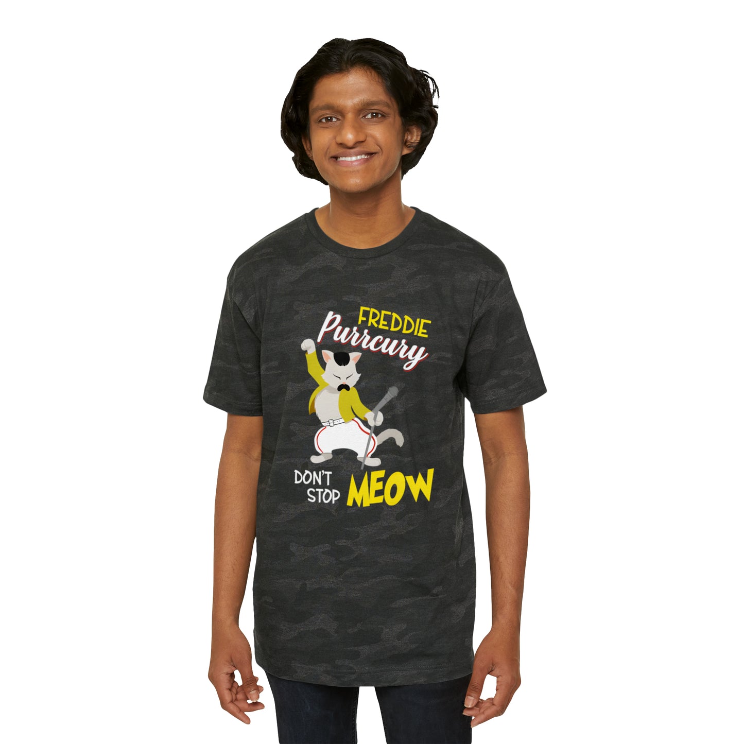 Queen Don't Stop Meow Freddie Purrcury Men's Fine Jersey Tee