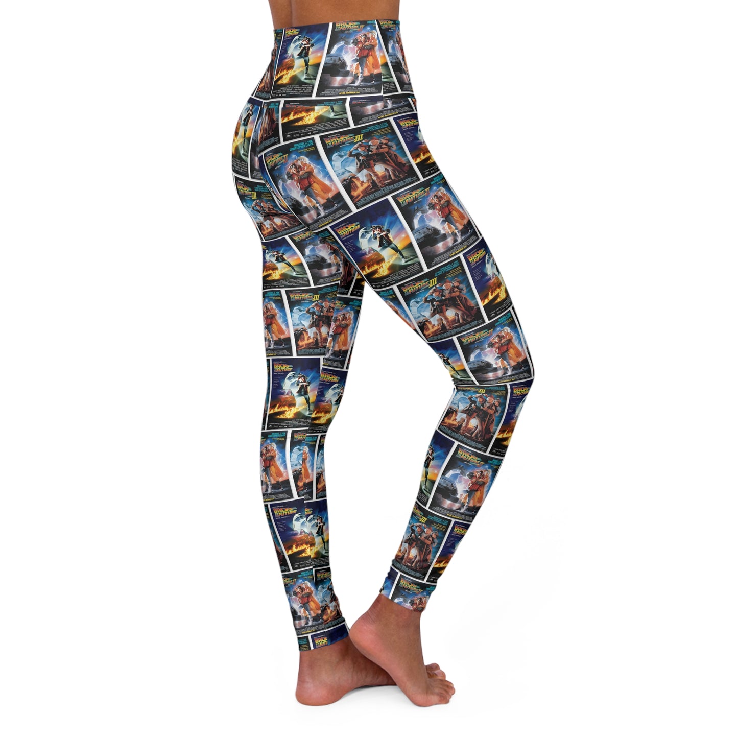 Back To The Future Movie Posters Collage High Waisted Yoga Leggings