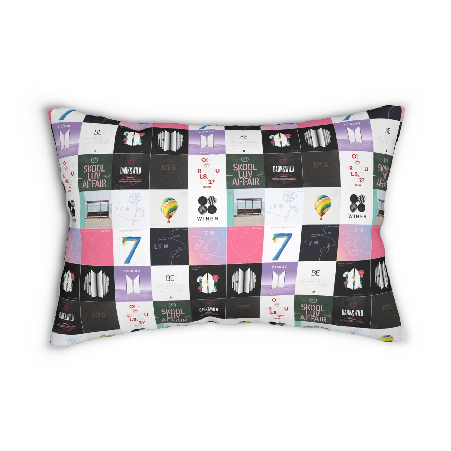 BTS Album Cover Art Collage Polyester Lumbar Pillow