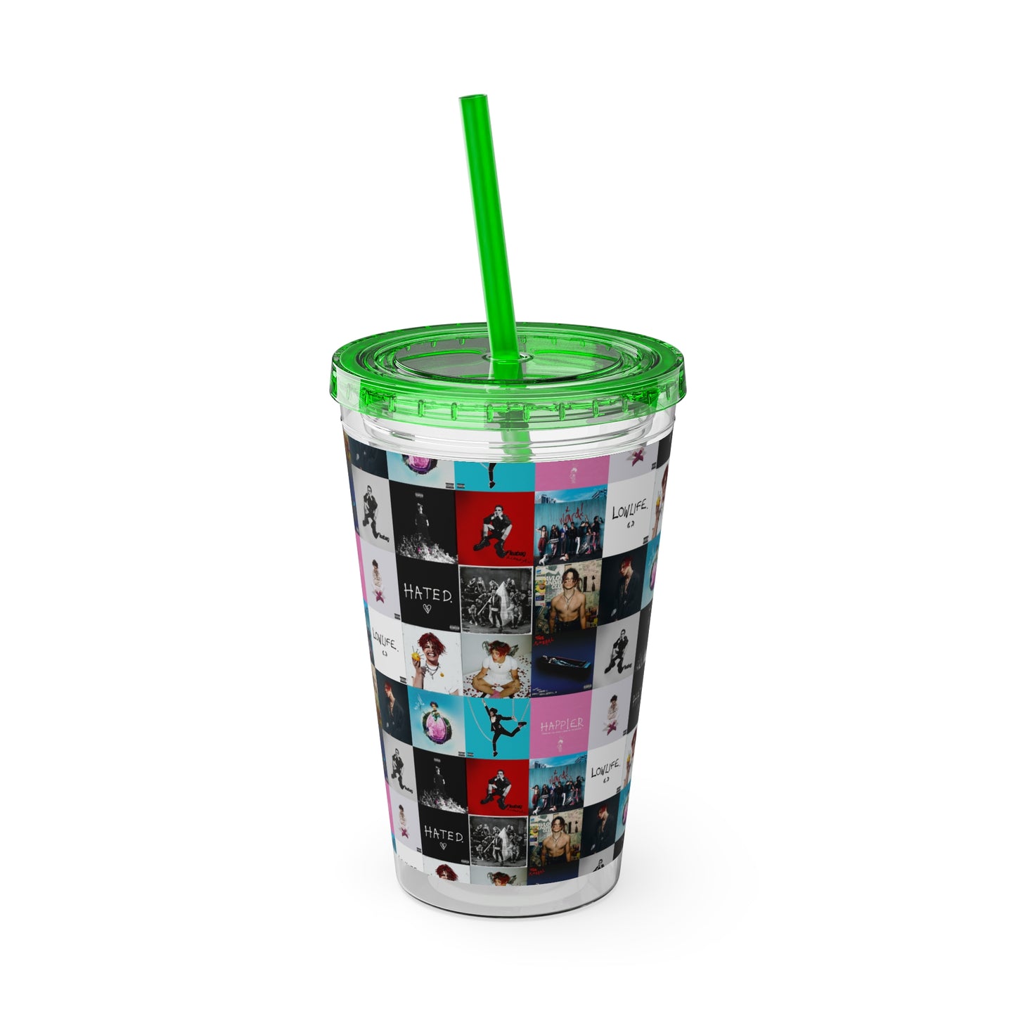 YUNGBLUD Album Cover Art Collage Sunsplash Tumbler with Straw