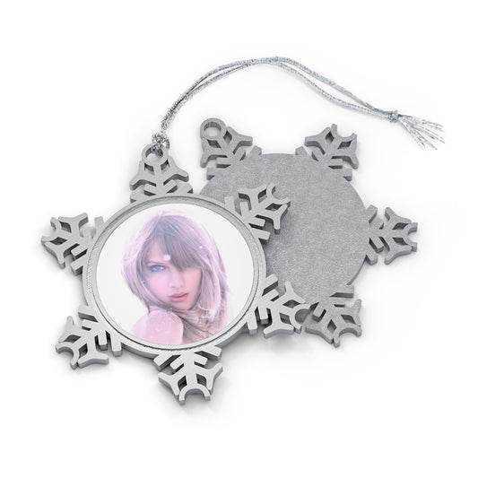 Taylor Swift Glamour In The Snow Pewter Snowflake Ornament