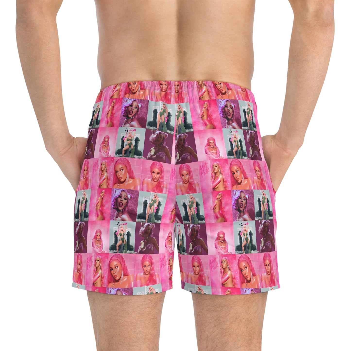 Doja Cat Hot Pink Mosaic Swim Trunks