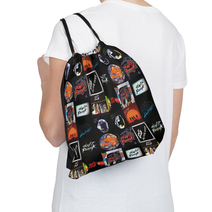 Daft Punk Album Cover Art Collage Outdoor Drawstring Bag