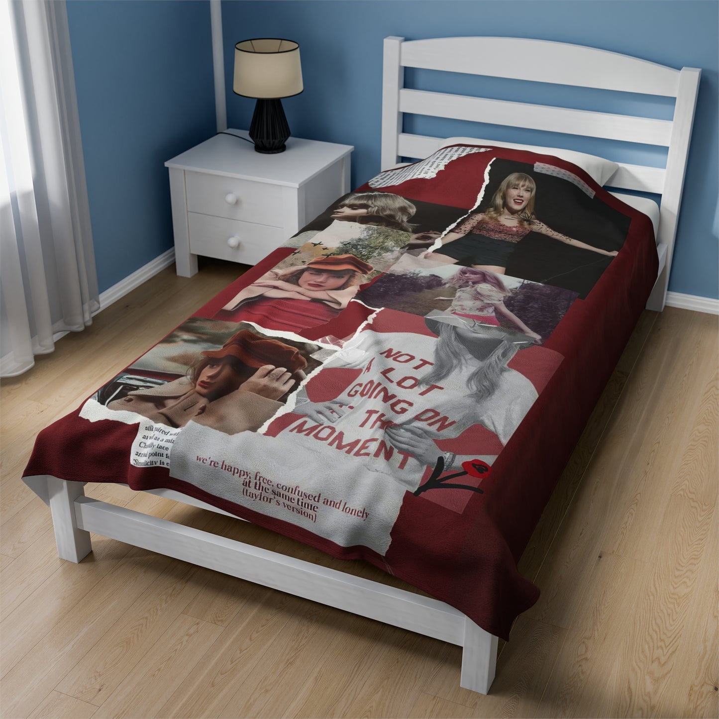 Taylor Swift Red Taylor's Version Collage Velveteen Plush Blanket