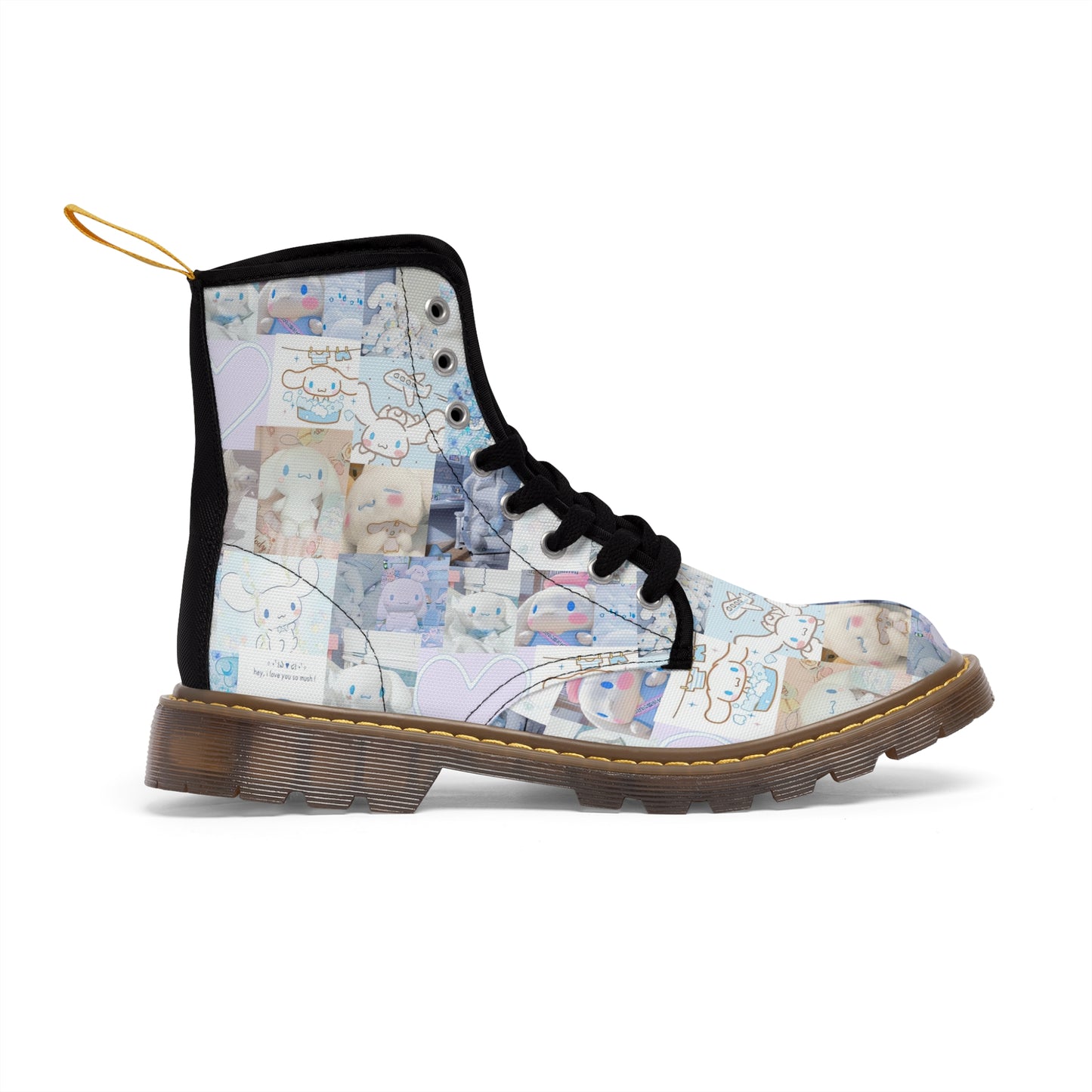 Cinnamoroll I Love You So Mush Photo Collage Women's Canvas Boots