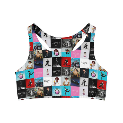 YUNGBLUD Album Cover Art Collage Seamless Sports Bra