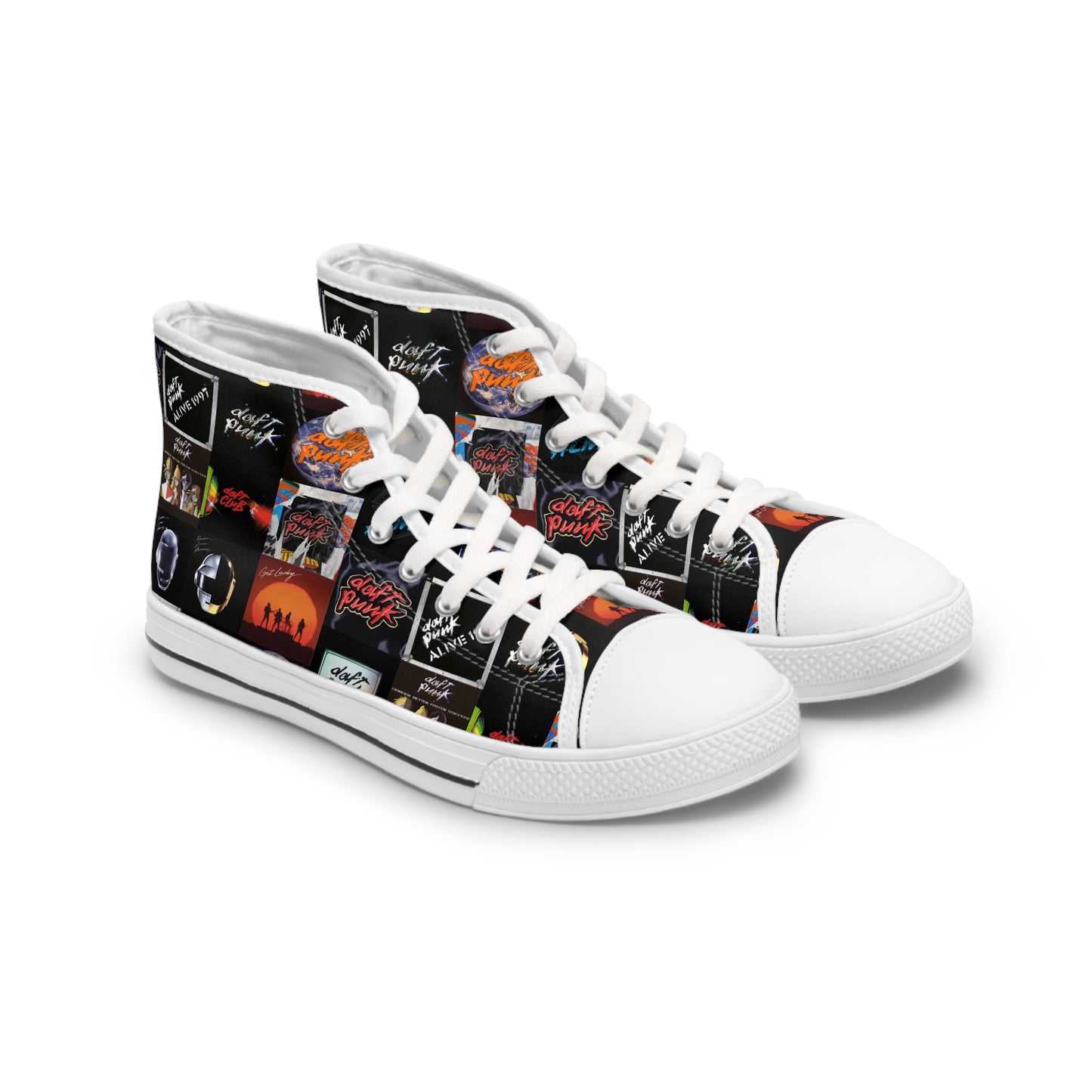 Daft Punk Album Cover Art Collage Women's High Top Sneakers