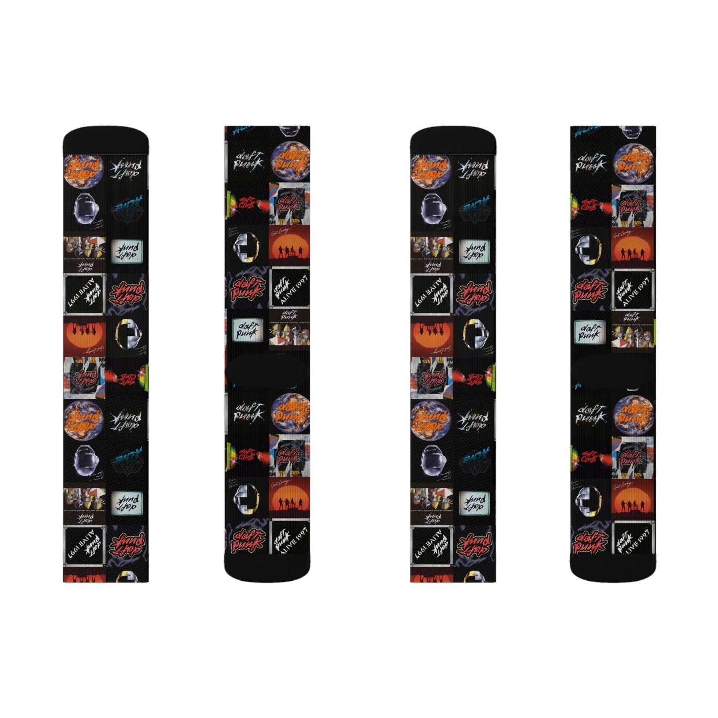 Daft Punk Album Cover Art Collage Tube Socks