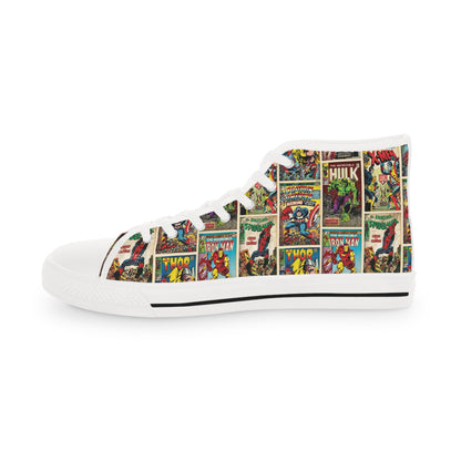 Marvel Comic Book Cover Collage Men's High Top Sneakers