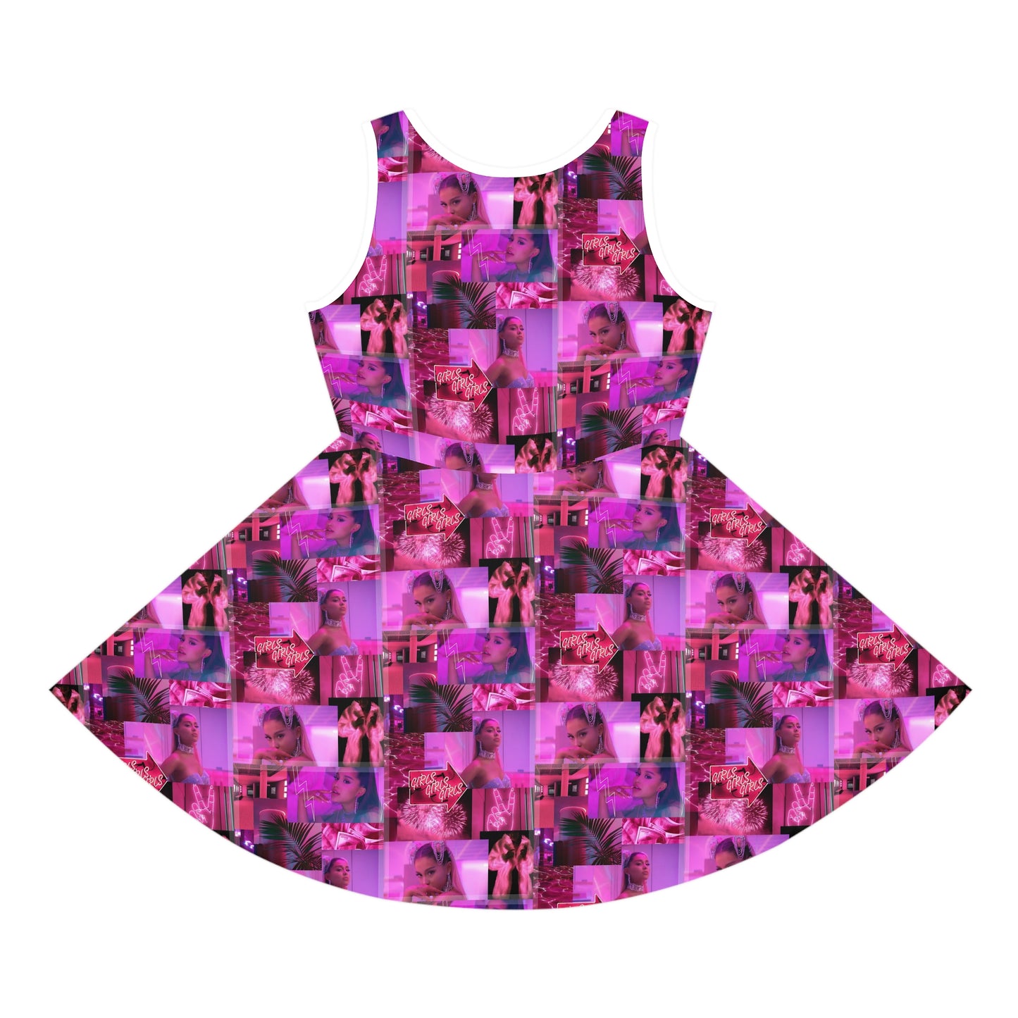 Ariana Grande 7 Rings Collage Girls' Sleeveless Sundress