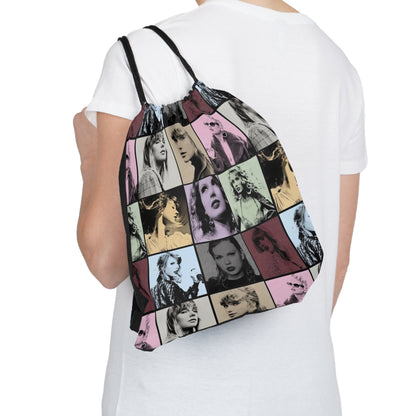 Taylor Swift Eras Collage Outdoor Drawstring Bag