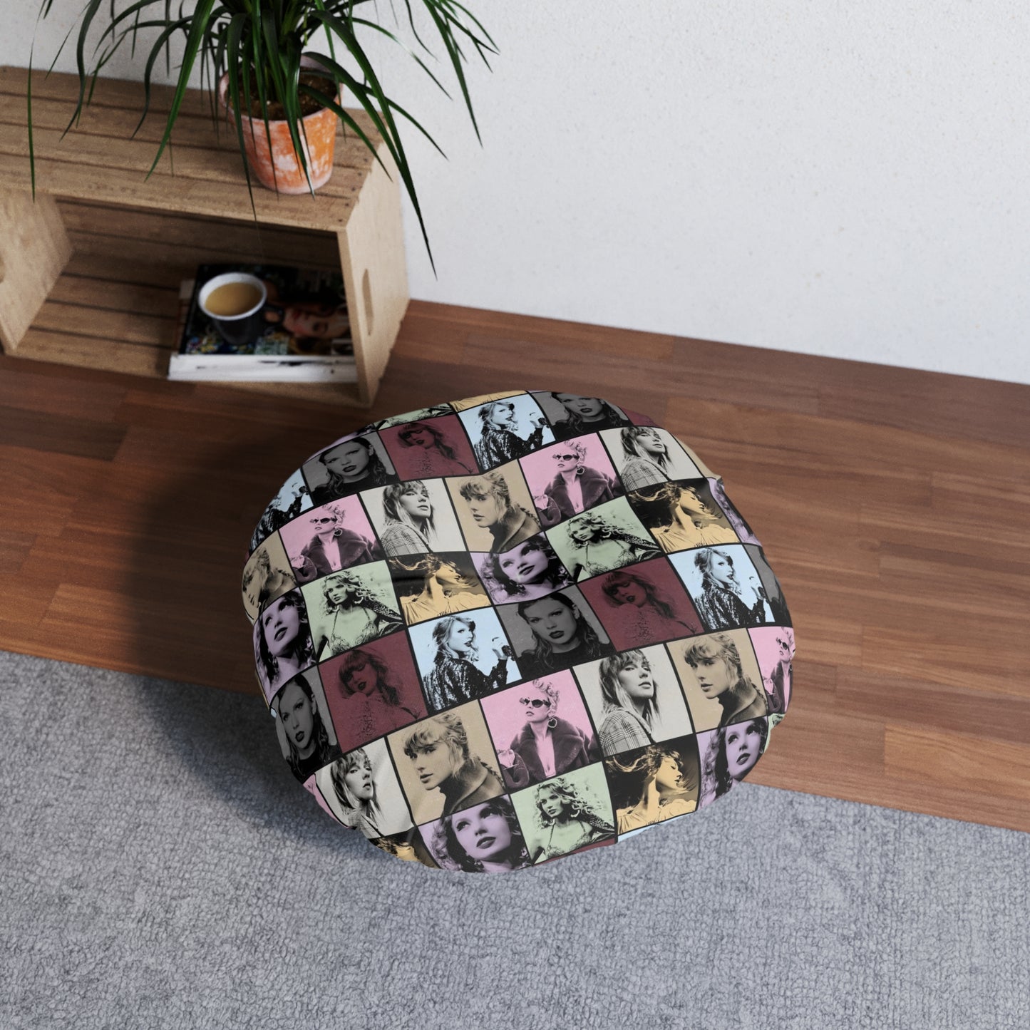 Taylor Swift Eras Collage Tufted Round Floor Pillow