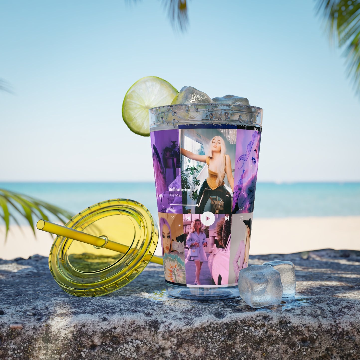 Ava Max Belladonna Photo Collage Sunsplash Tumbler with Straw