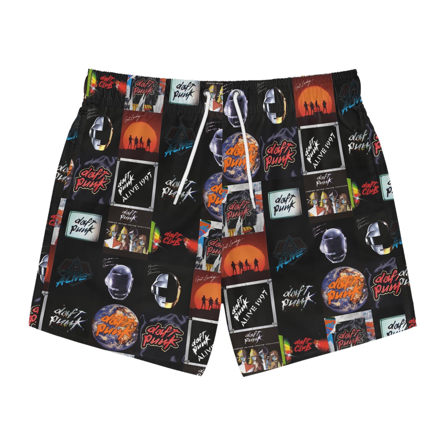 Daft Punk Album Cover Art Collage Men's Swim Trunks