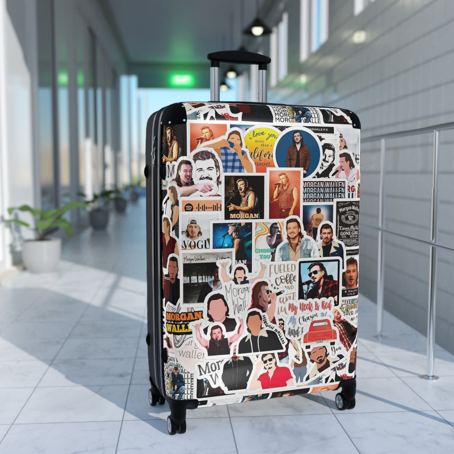 Morgan Wallen Sticker Collage Suitcase