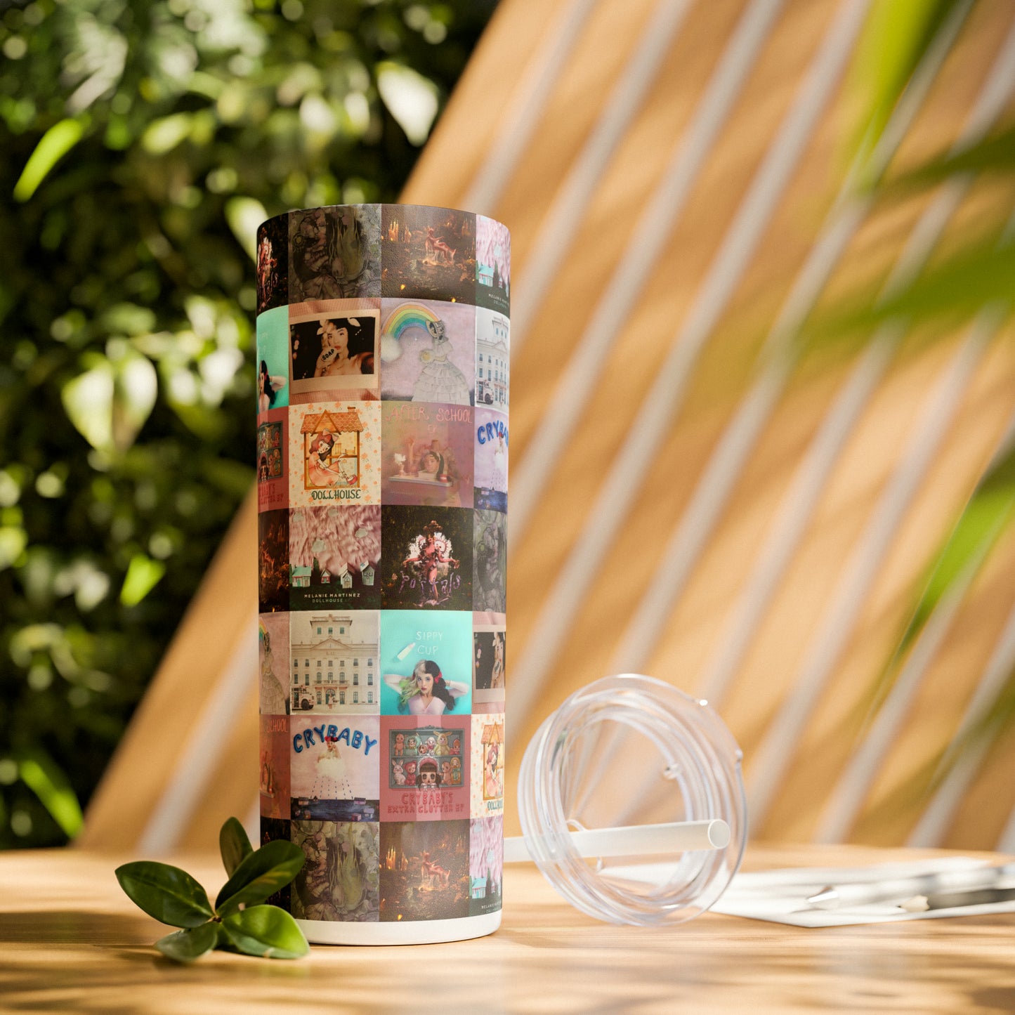 Melanie Martinez Album Art Collage Skinny Tumbler with Straw