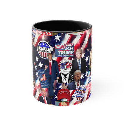 Donald Trump 2024 MAGA Montage Accent Coffee Mug