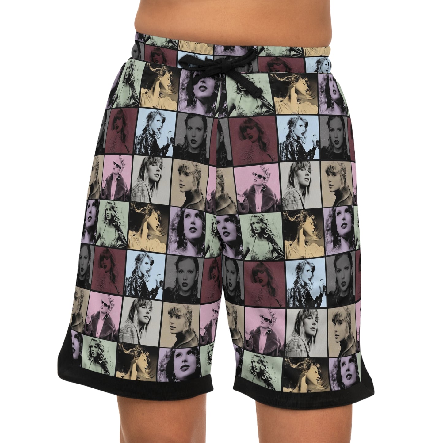 Taylor Swift Eras Collage Basketball Rib Shorts