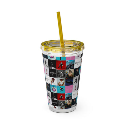 YUNGBLUD Album Cover Art Collage Sunsplash Tumbler with Straw