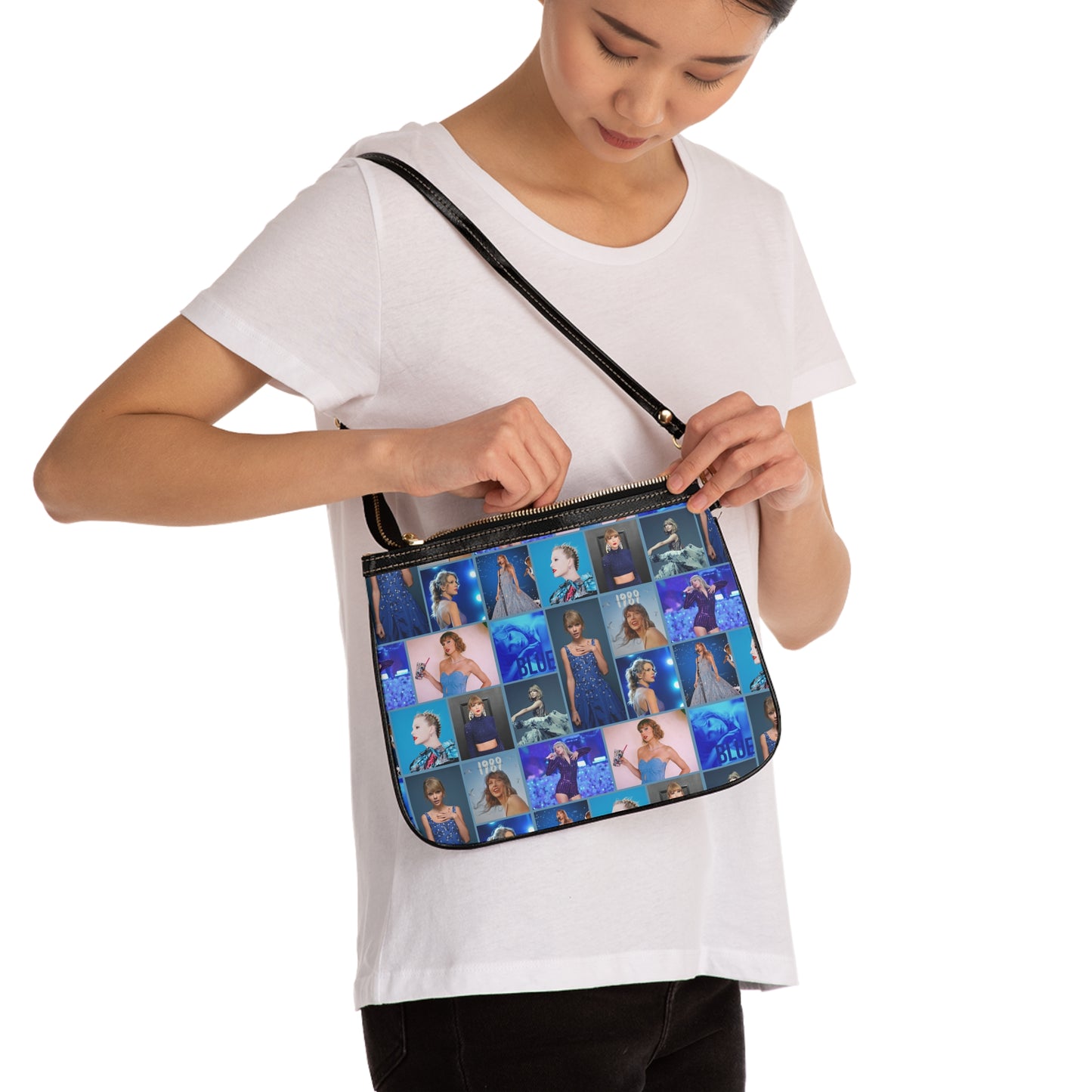 Taylor Swift Blue Aesthetic Collage Small Shoulder Bag