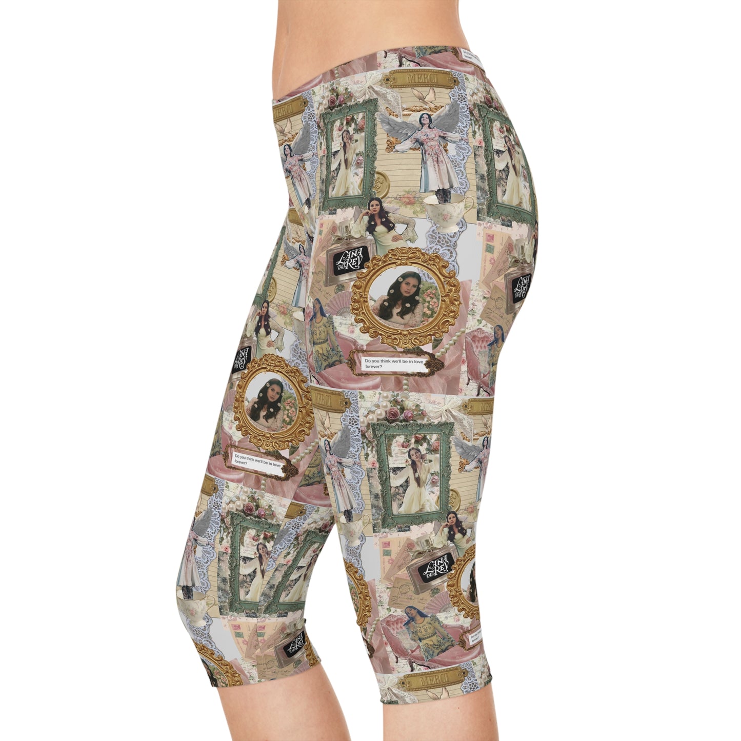 Lana Del Rey Victorian Collage Women's Capri Leggings