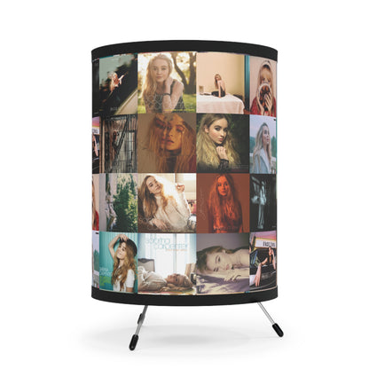 Sabrina Carpenter Album Cover Collage Tripod Lamp with High-Res Printed Shade