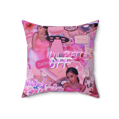 Ariana Grande Purple Vibes Collage Spun Polyester Square Pillow