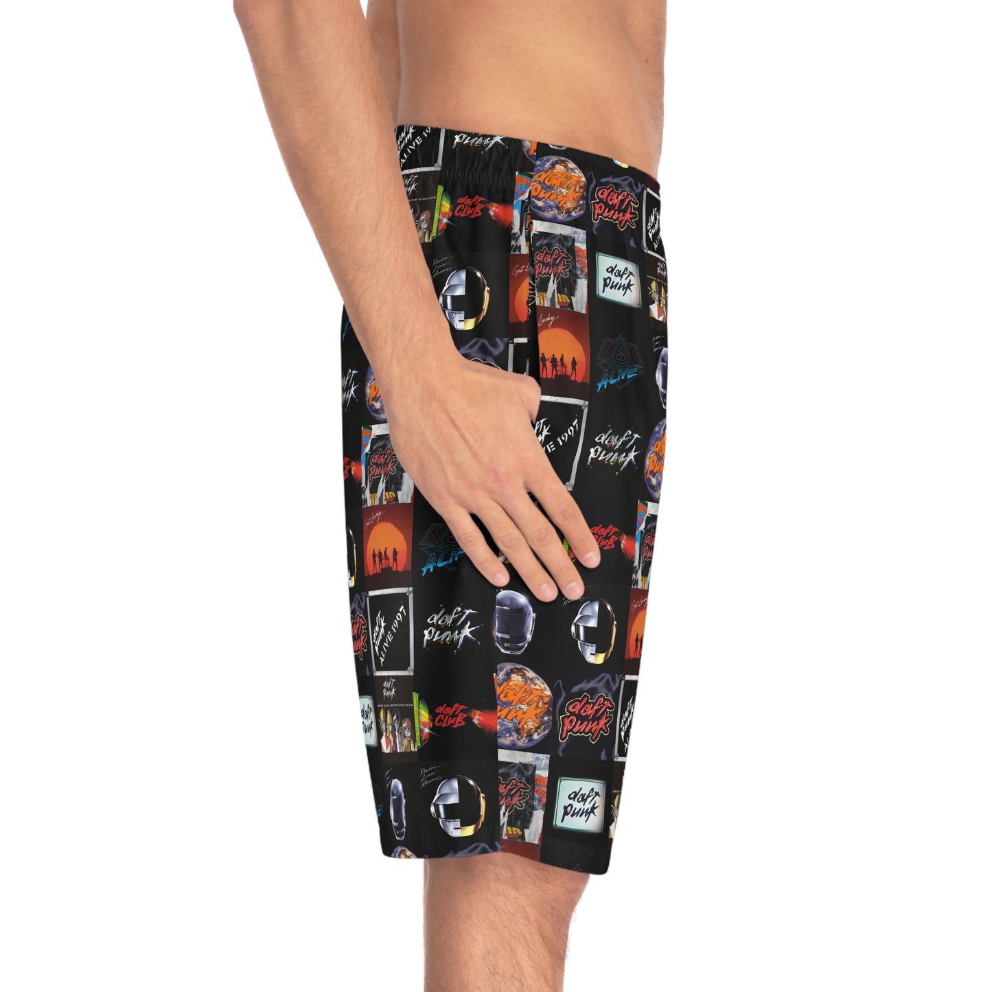 Daft Punk Album Cover Art Collage Men's Board Shorts