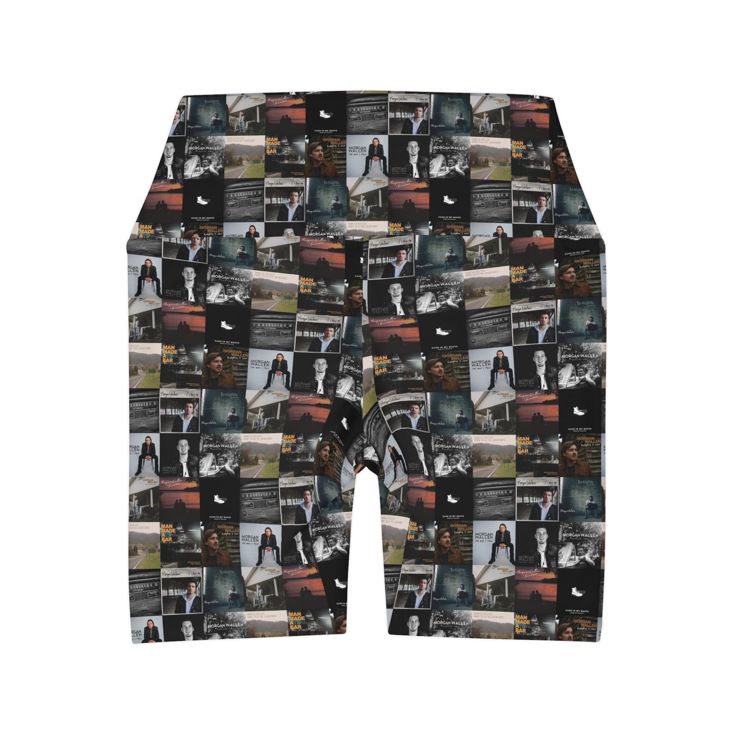 Morgan Wallen Album Cover Collage High Waisted Yoga Shorts